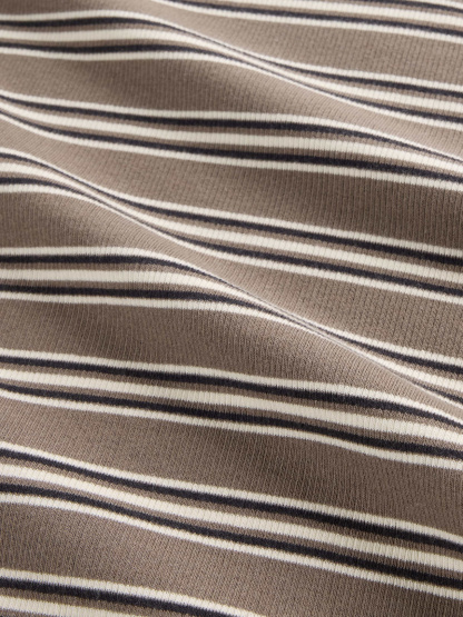 Modern Crewneck T-Shirt - Toasted almond brown stripe