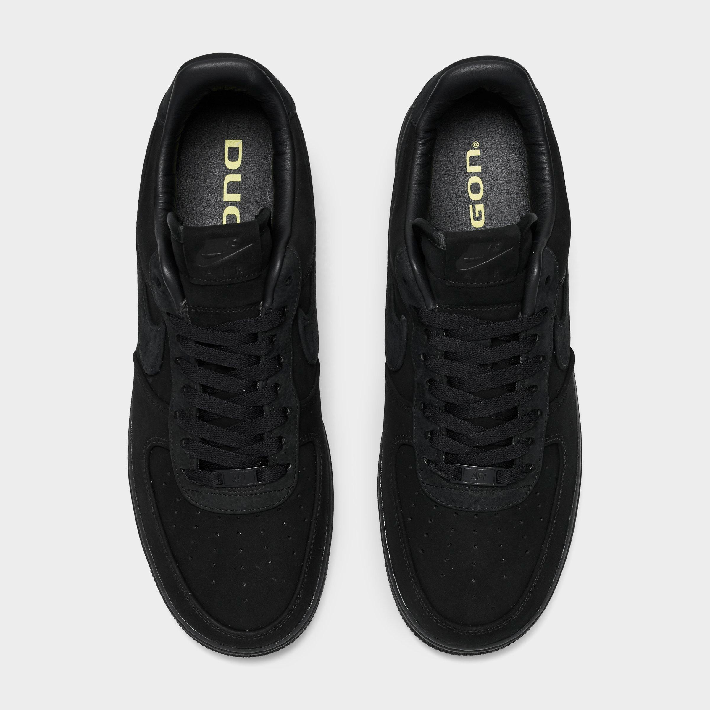 Men's Nithtke Air Force 1 Low Luxe SE Oregon Ducks Casual Shoes - Black/Black - Top view