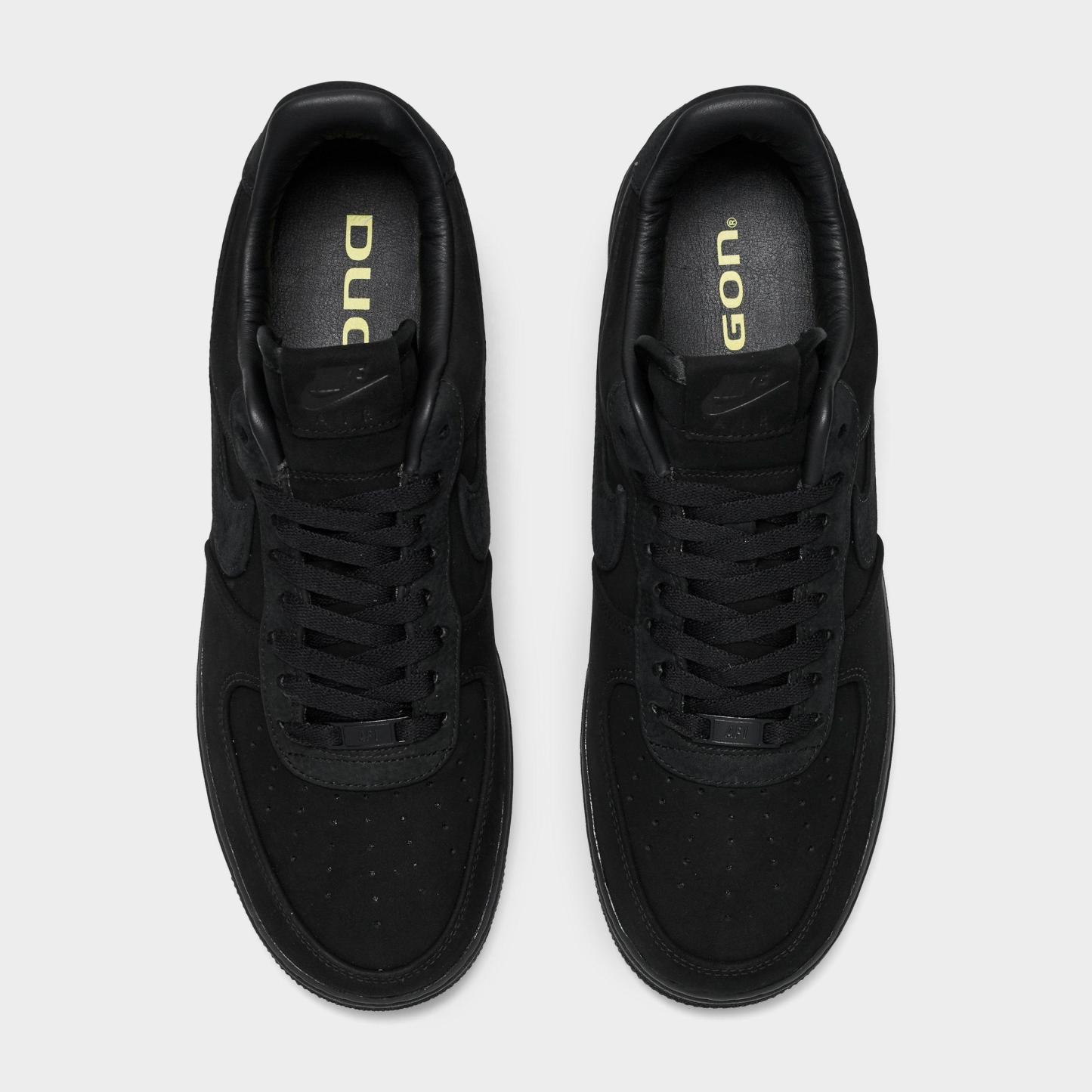 Men's Nithtke Air Force 1 Low Luxe SE Oregon Ducks Casual Shoes - Black/Black - Top view