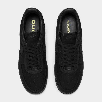 Men's Nithtke Air Force 1 Low Luxe SE Oregon Ducks Casual Shoes - Black/Black - Top view