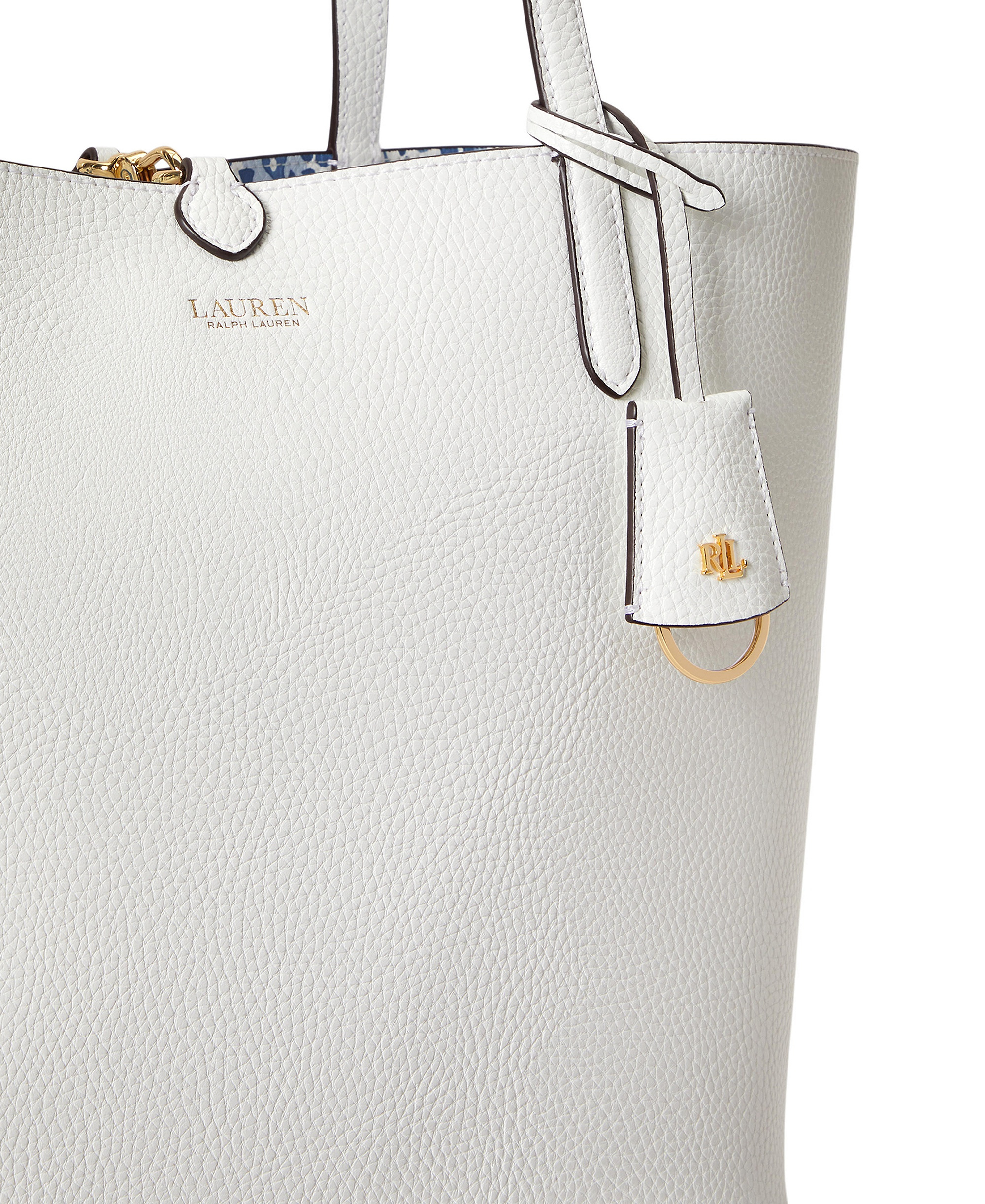 Lauren Ralph Lauren Faux-Leather Reversible Extra Large Tote Handbag - White/Floral