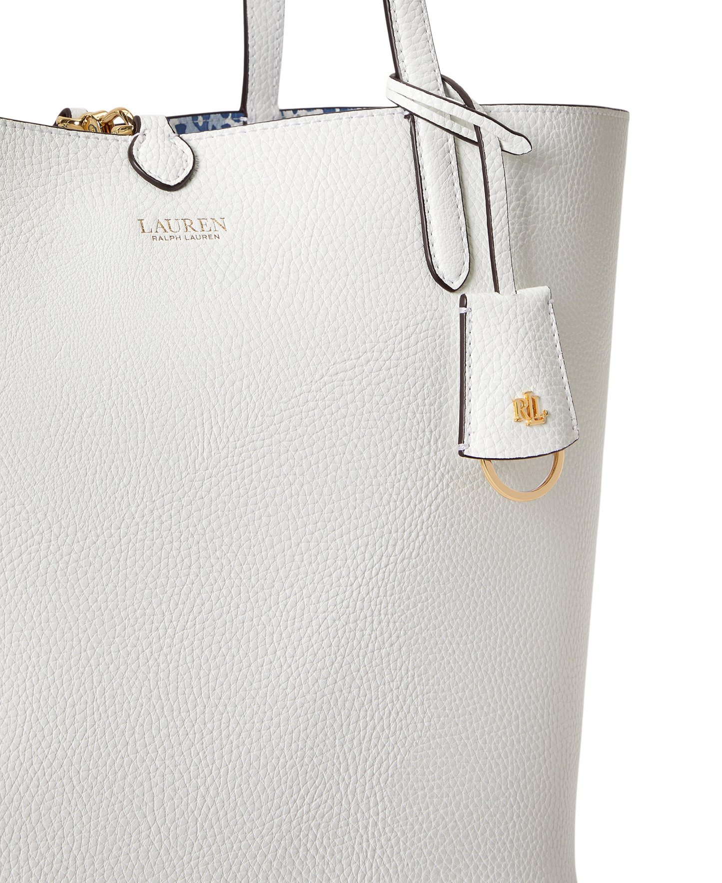 Lauren Ralph Lauren Faux-Leather Reversible Extra Large Tote Handbag - White/Floral