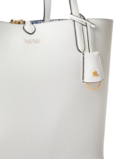 Lauren Ralph Lauren Faux-Leather Reversible Extra Large Tote Handbag - White/Floral