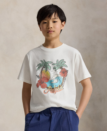 Polo Ralph Lauren Boys' 8-20 Short-Sleeve Jersey Graphic T-Shirt - White