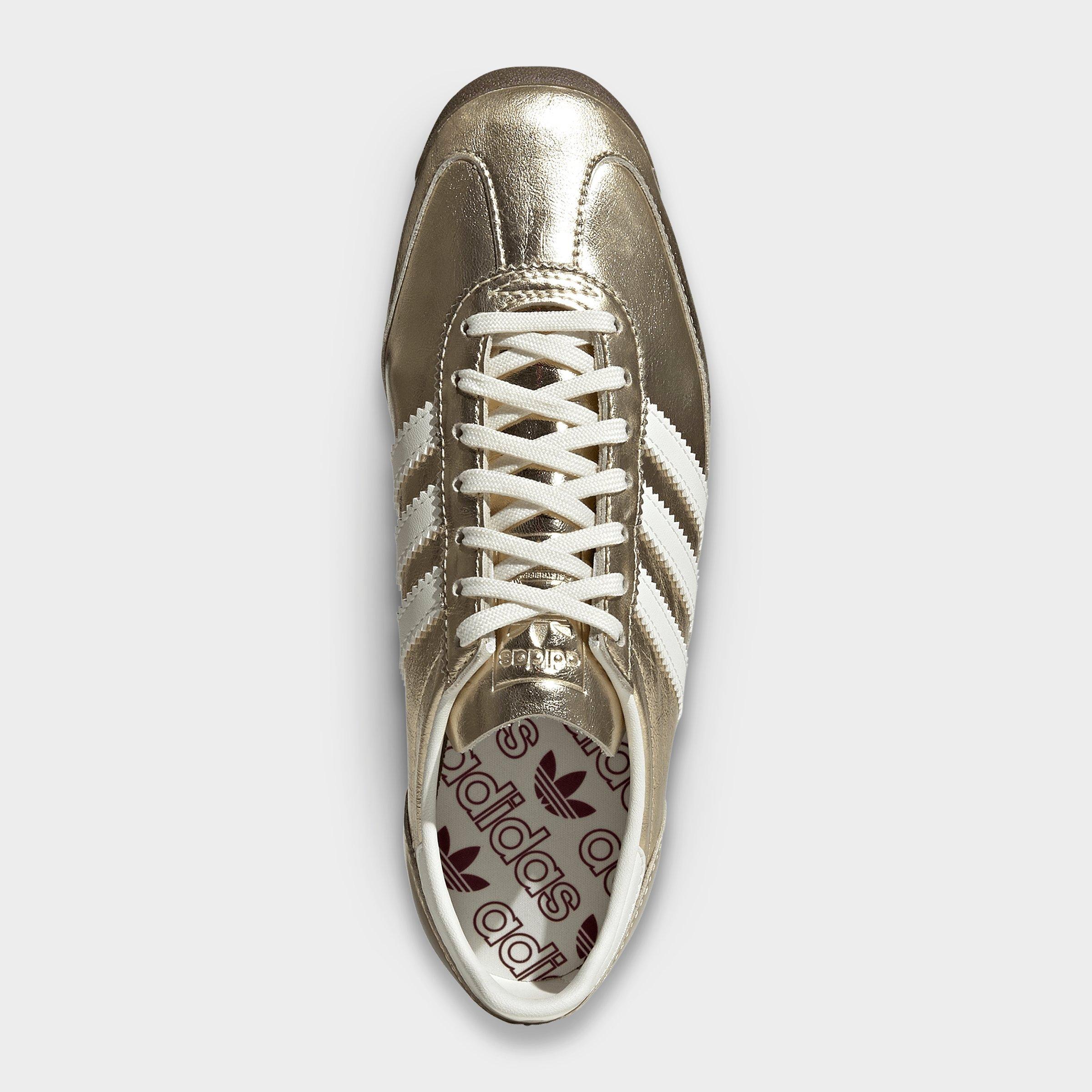 Women's adidas Originals SL 72 OG Pony Print Casual Shoes - Gold Metallic/Off White/Shadow Red - Top view