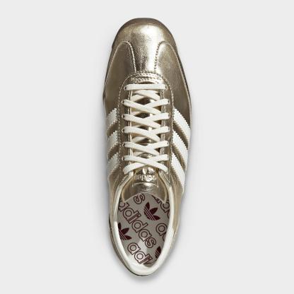 Women's adidas Originals SL 72 OG Pony Print Casual Shoes - Gold Metallic/Off White/Shadow Red - Top view