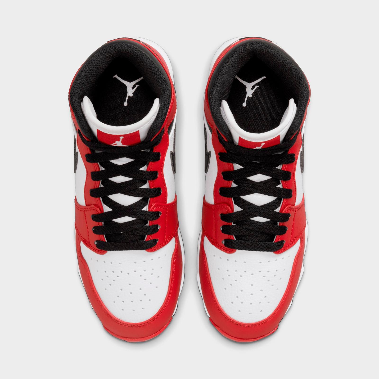 Big Kids' Air Jordan Retro 1 Mid Cleats - White/Black/Gym Red - view 5