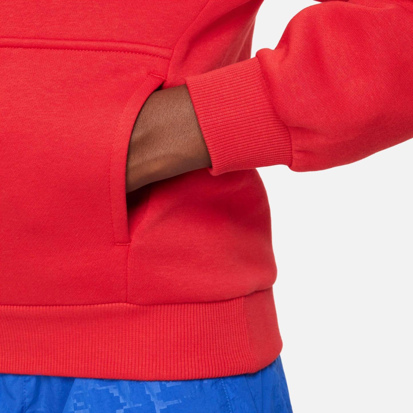 Big Kids' Nithtke Sportswear Club Fleece Pullover Hoodie - University Red/White