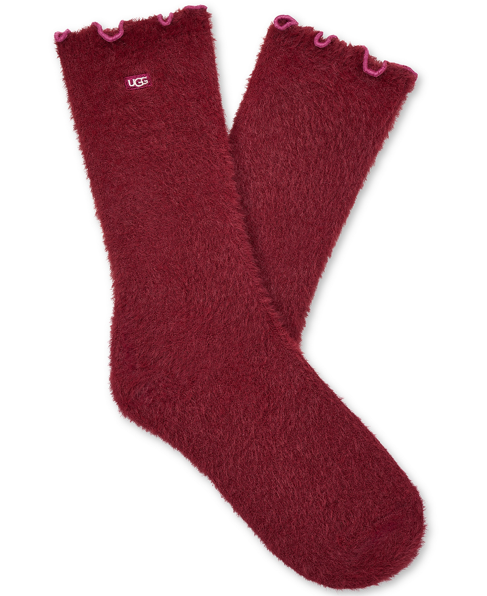 UGG® Women's Fuzzy Crew Socks, 3-Pair - Classic Boot / Plaid / Coffee Berry