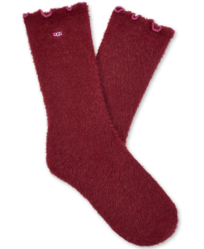 UGG® Women's Fuzzy Crew Socks, 3-Pair - Classic Boot / Plaid / Coffee Berry