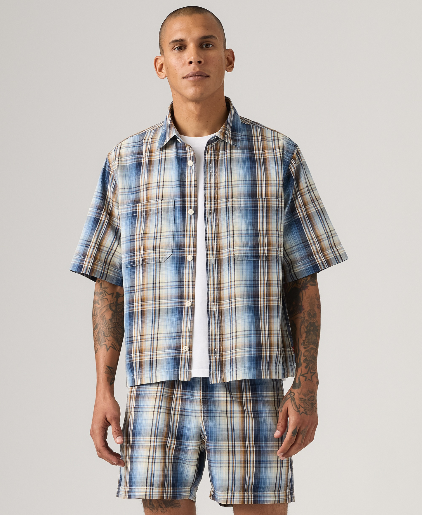 Levi's Men's Short-Sleeve Mechanic Boxy Shirt - Sunset Blue