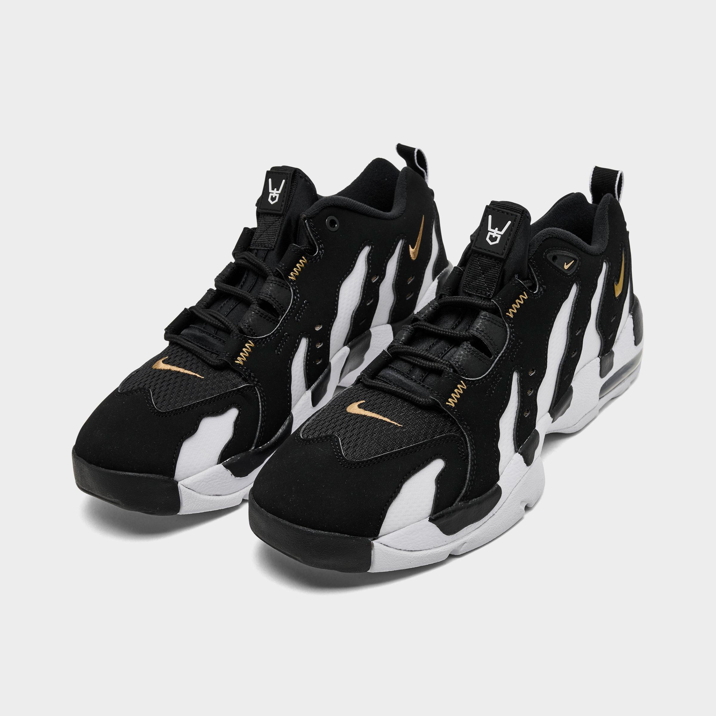 Men's Nithtke Air DT Max '96 Low Casual Shoes - Black/White/Metallic Gold - Both shoes facing left