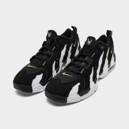 Men's Nithtke Air DT Max '96 Low Casual Shoes - Black/White/Metallic Gold - Both shoes facing left