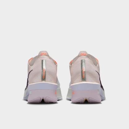 Women's Nithtke Vaporfly 4 Running Shoes - Barely Green/Chalk/Hyper Crimson/Purple Dynasty - Back view