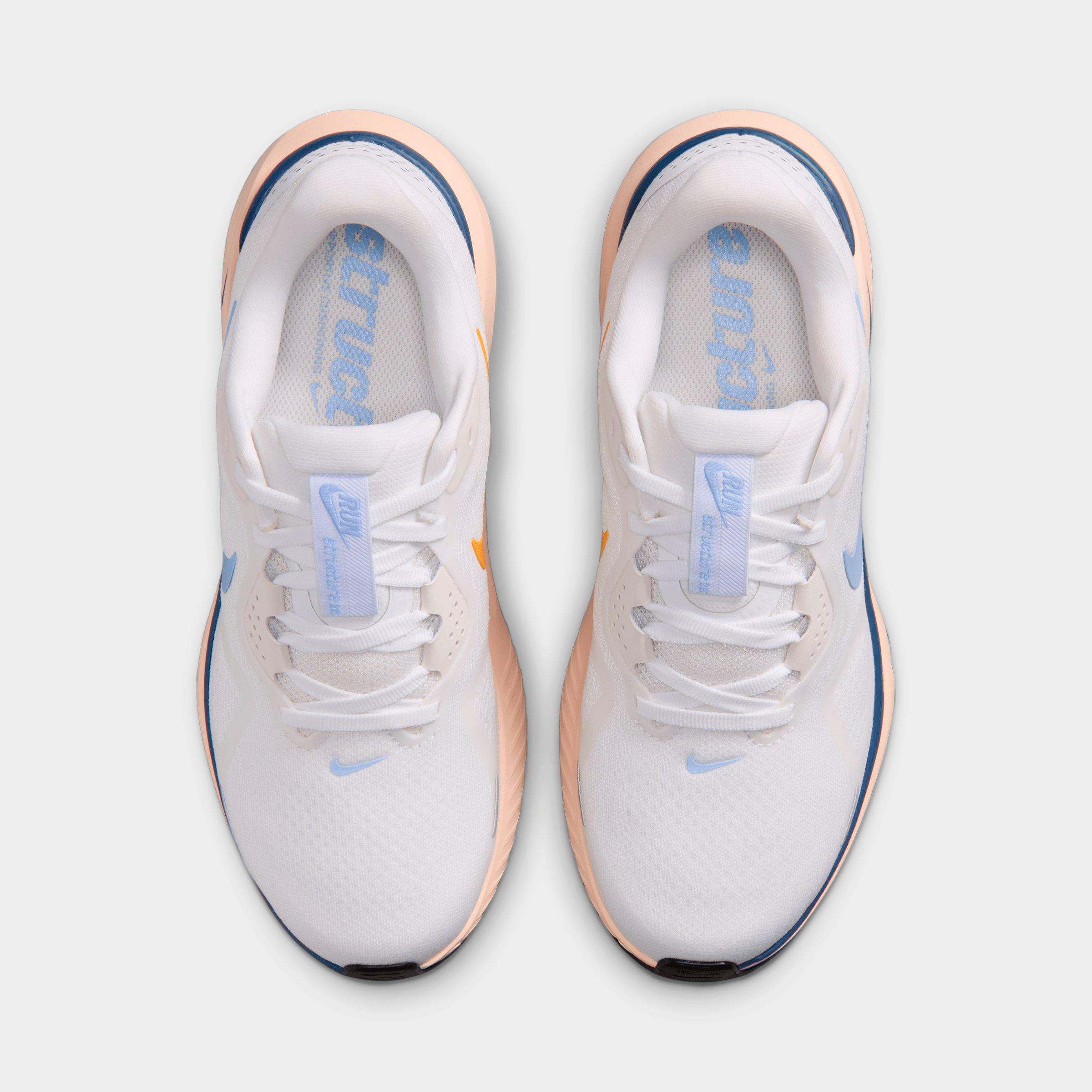 Women's Nithtke Structure 26 Running Shoes - White/Mystic Navy/Sundial/Aluminum - Top view