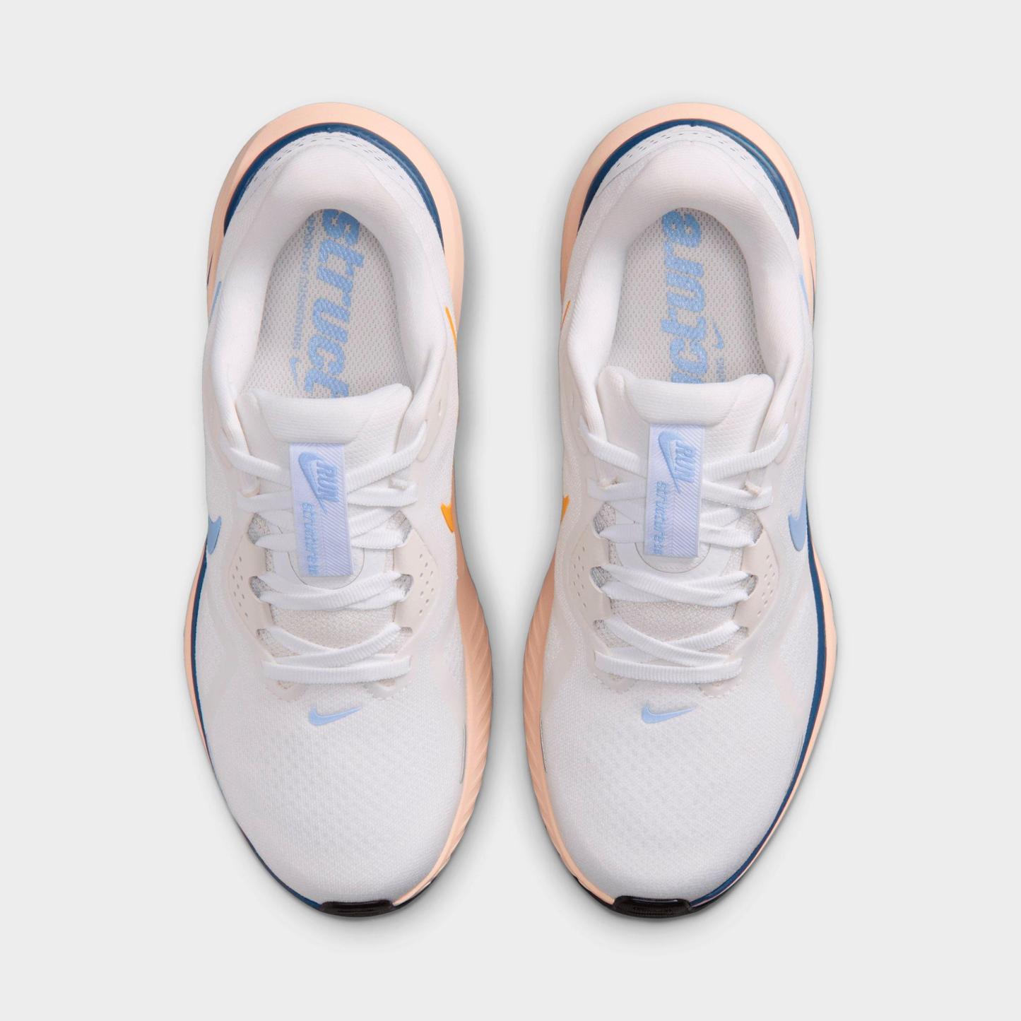 Women's Nithtke Structure 26 Running Shoes - White/Mystic Navy/Sundial/Aluminum - Top view