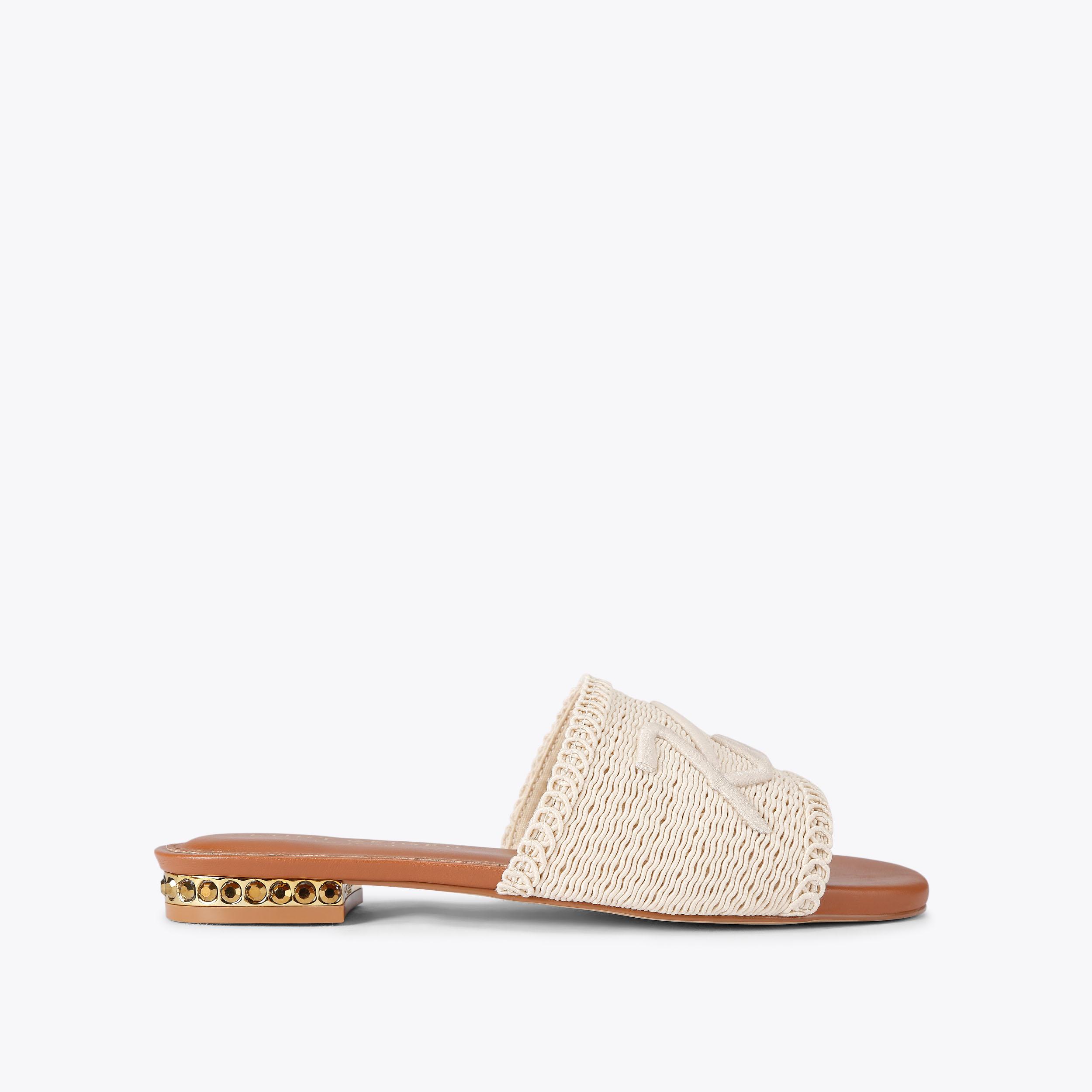 Kurt Geiger London Kurt Woven Flat Sandal - Beige