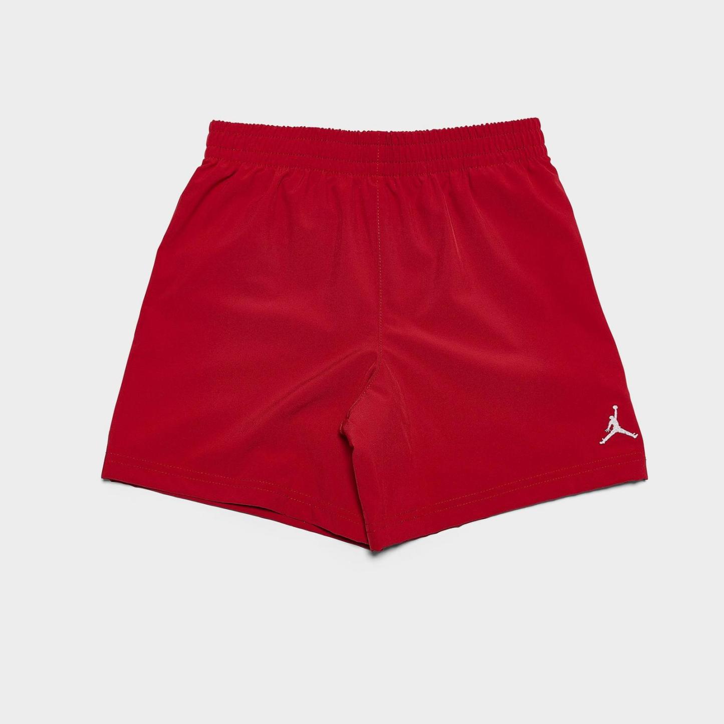 Little Kids' Jordan Jumpman Swoosh T-Shirt and Shorts Set - Light Grey Heather/Red - view 3