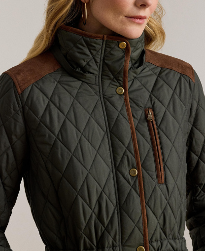 Lauren Ralph Lauren Women's Hooded Anorak Quilted Coat, Created for Macy's - Litchfield Loden