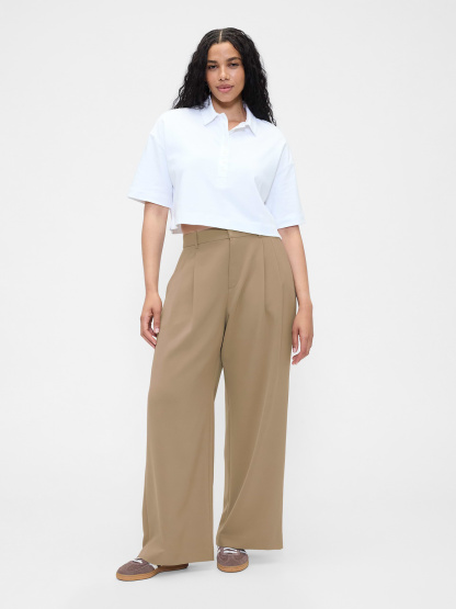 365 High Rise Pleated Trousers - Beachwood beige