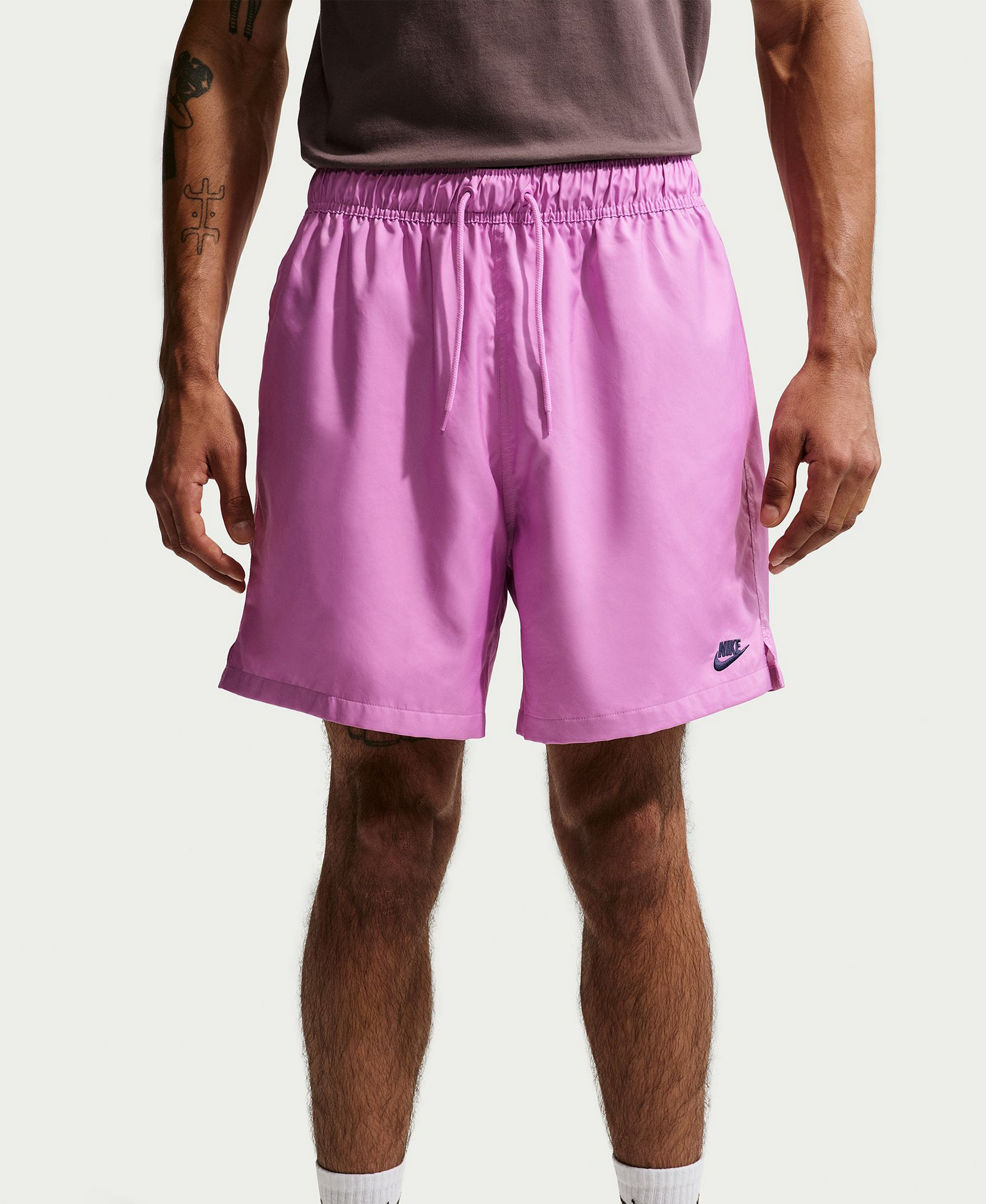 Nike Men's Club Flow Relaxed-Fit Drawstring Shorts - Lite Magenta/Midnight Navy