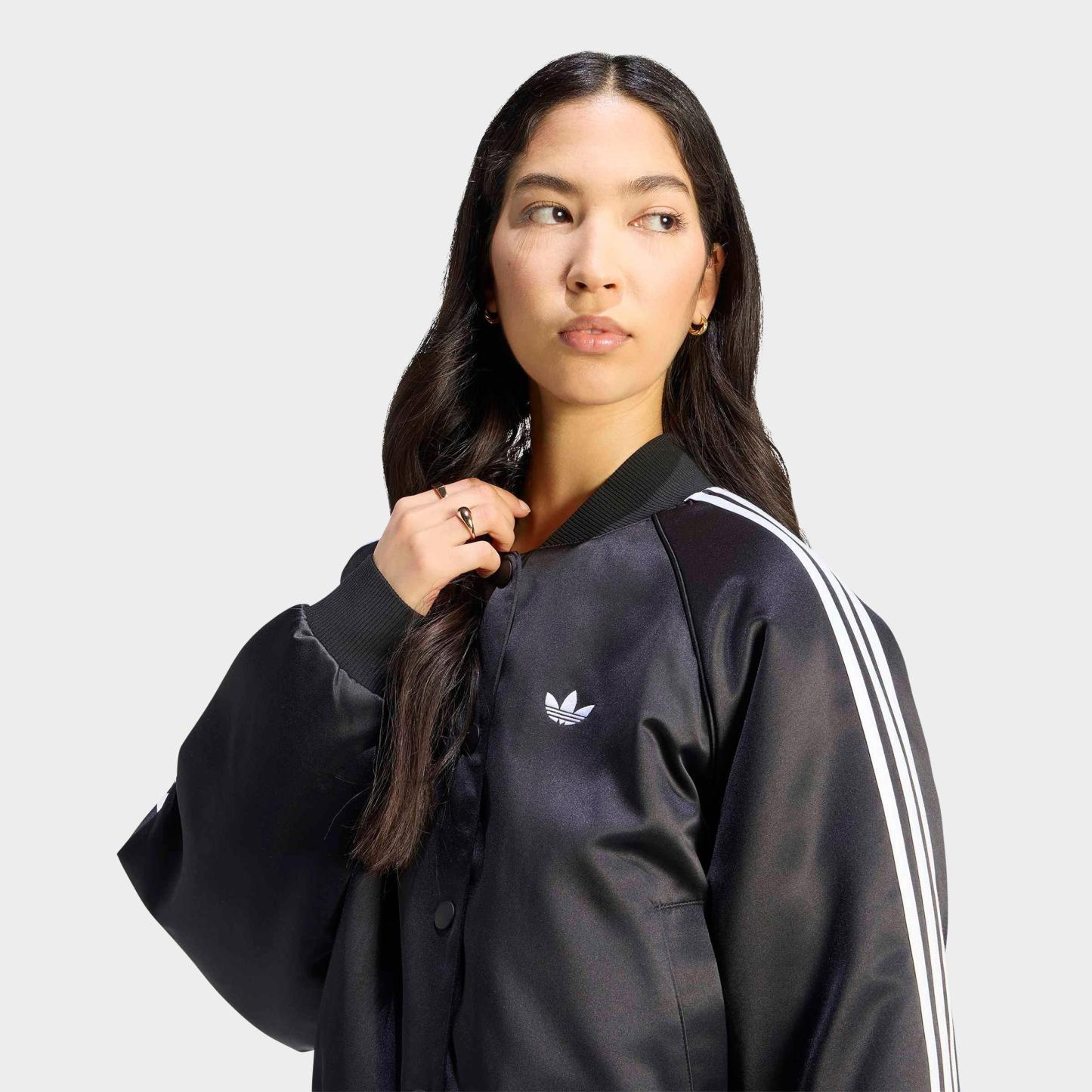 Women's adidas Originals Satin Superstar Bomber Jacket - Black/White/Grey Three