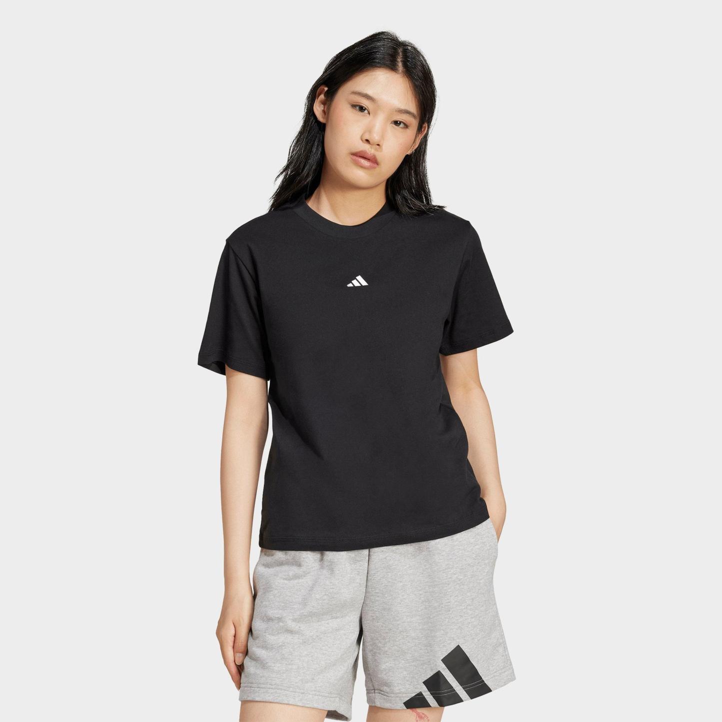 Women's adidas Essentials Small Logo Cotton T-Shirt - Black/White