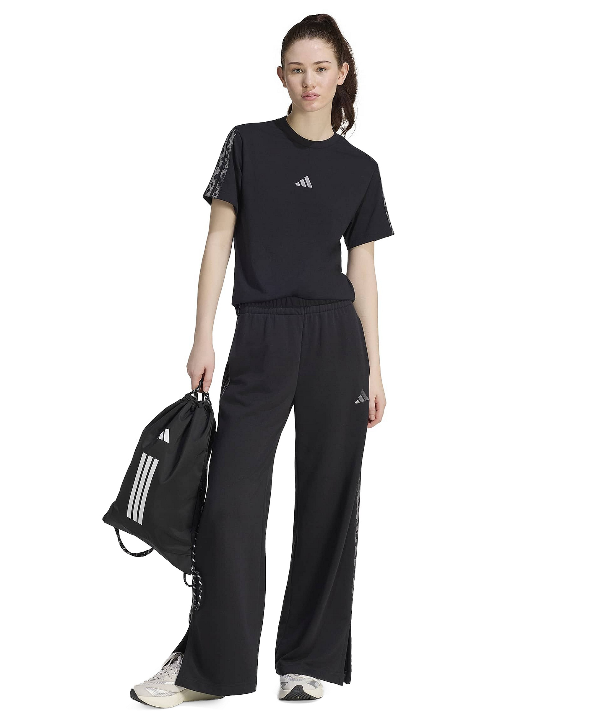 adidas Women's Seasonal Essentials Crewneck T-Shirt - Black/multicolor/grey Four