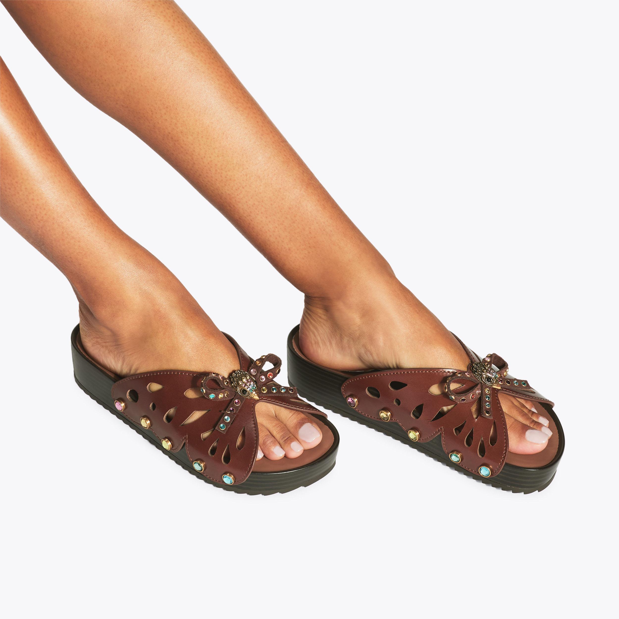 Kurt Geiger London Boho Butterfly Flat Sandal - Brown - view 2