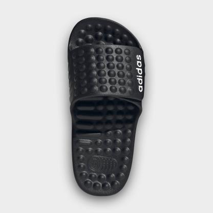 Big Kids' adidas adissage 360Rec Slide Sandals - Black/White - Top view
