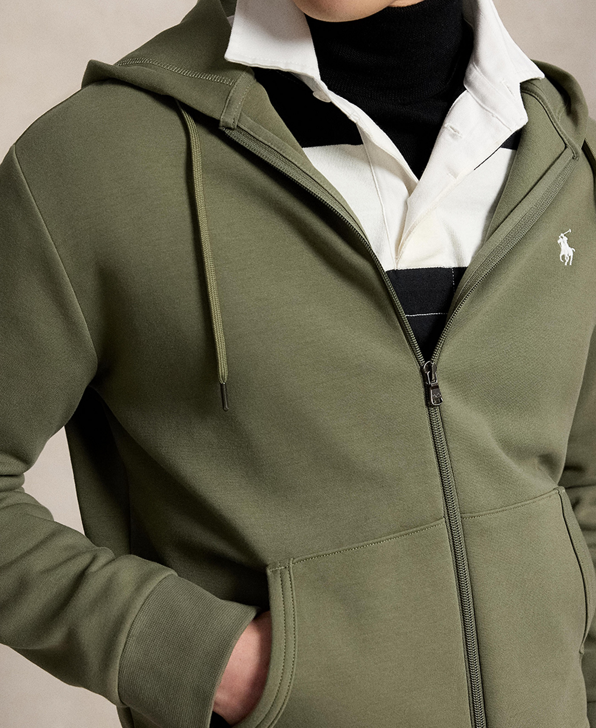 Polo Ralph Lauren Men's Double-Knit Full-Zip Hoodie - Cruise Olive/C1730