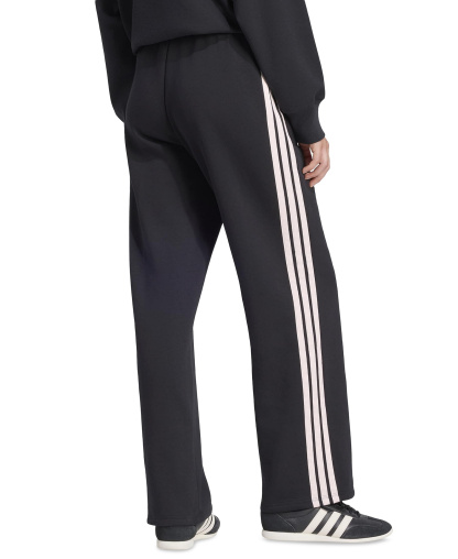 adidas Women's Essentials 3-Stripes Fleece Slim Pants - Black/Clear Pink