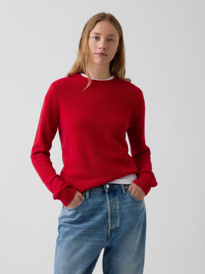 CashSoft Crew Sweater - Modern red