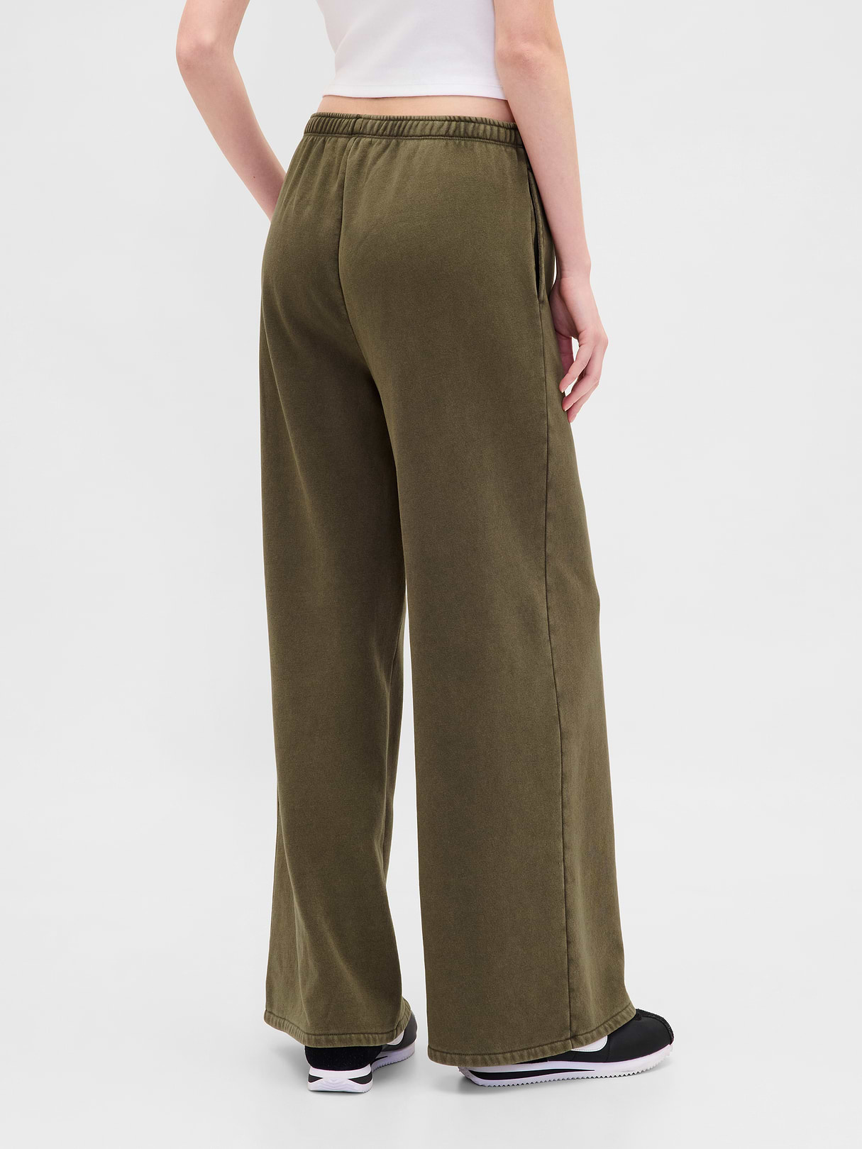 VintageSoft Baggy Sweatpants - Black moss green wash
