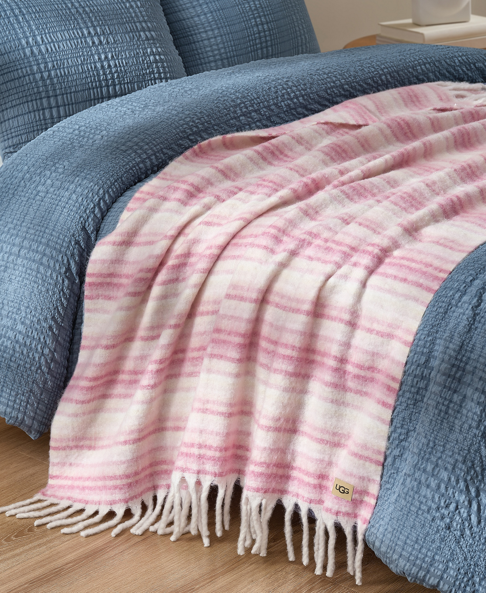 UGG® Joana Striped Throw, 50" x 70" - Dusty Orchid