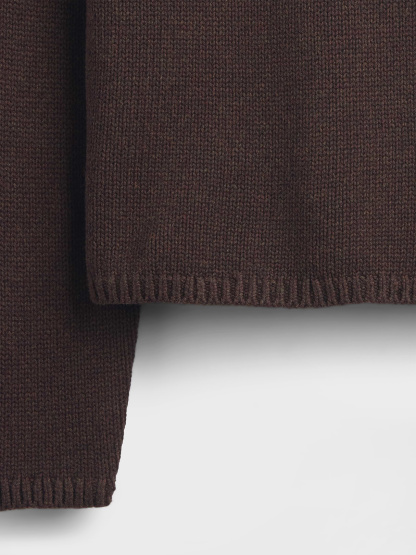 100% Cotton Rollneck Sweater - Terra brown