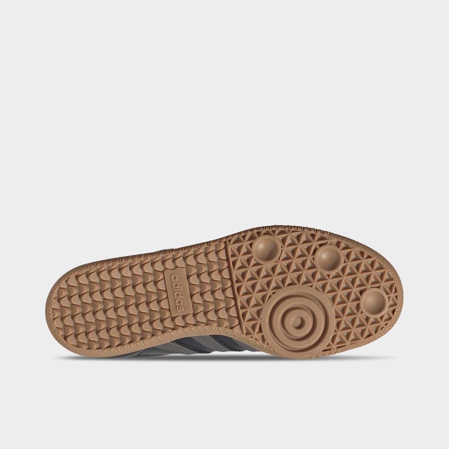 Big Kids' adidas Originals Samba OG Casual Shoes - Part 1 - Grey Six/Grey Four/Gum - Bottom view