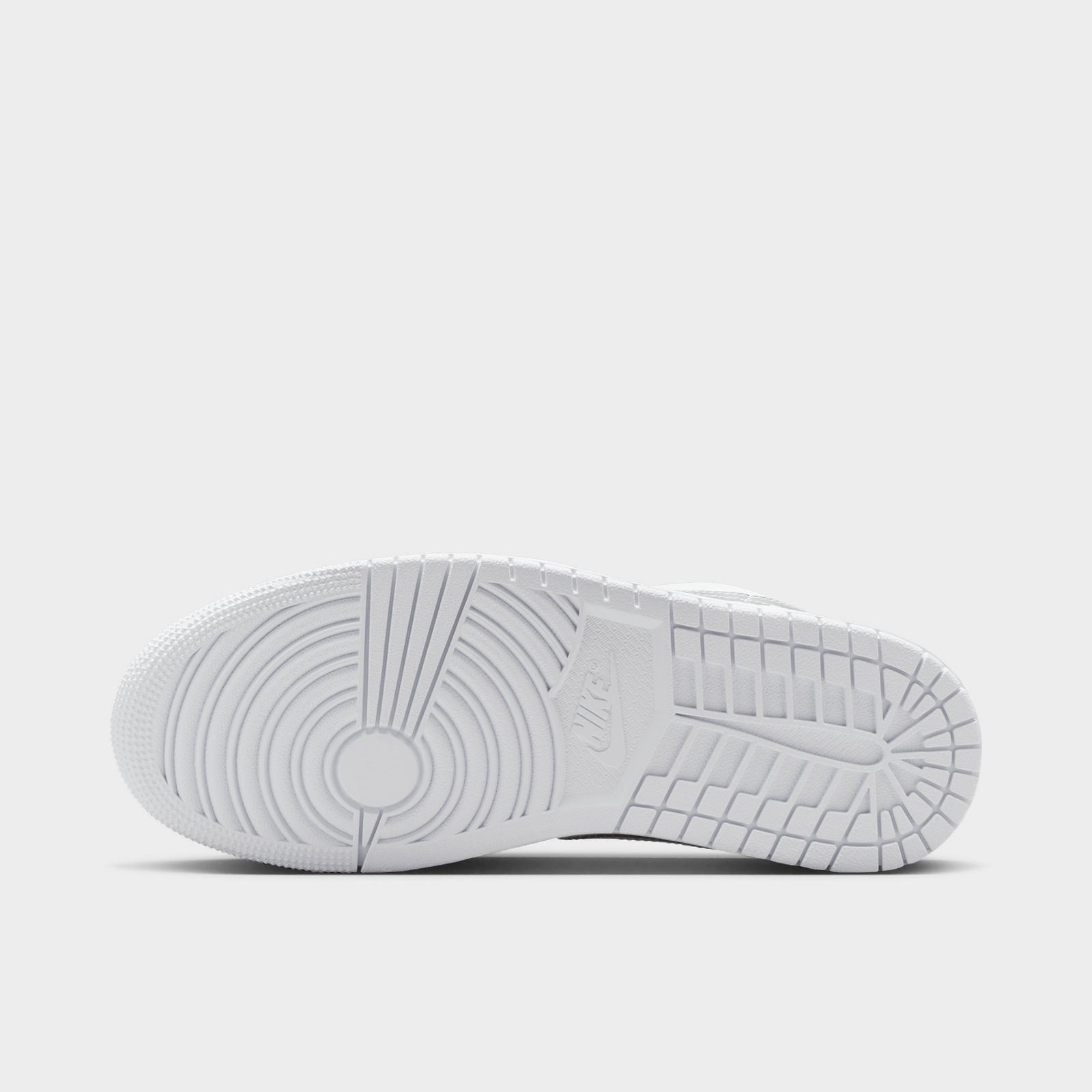 Women's Air Jordan 1 Low LE Casual Shoes - White/White/Metallic Silver/White - view 6