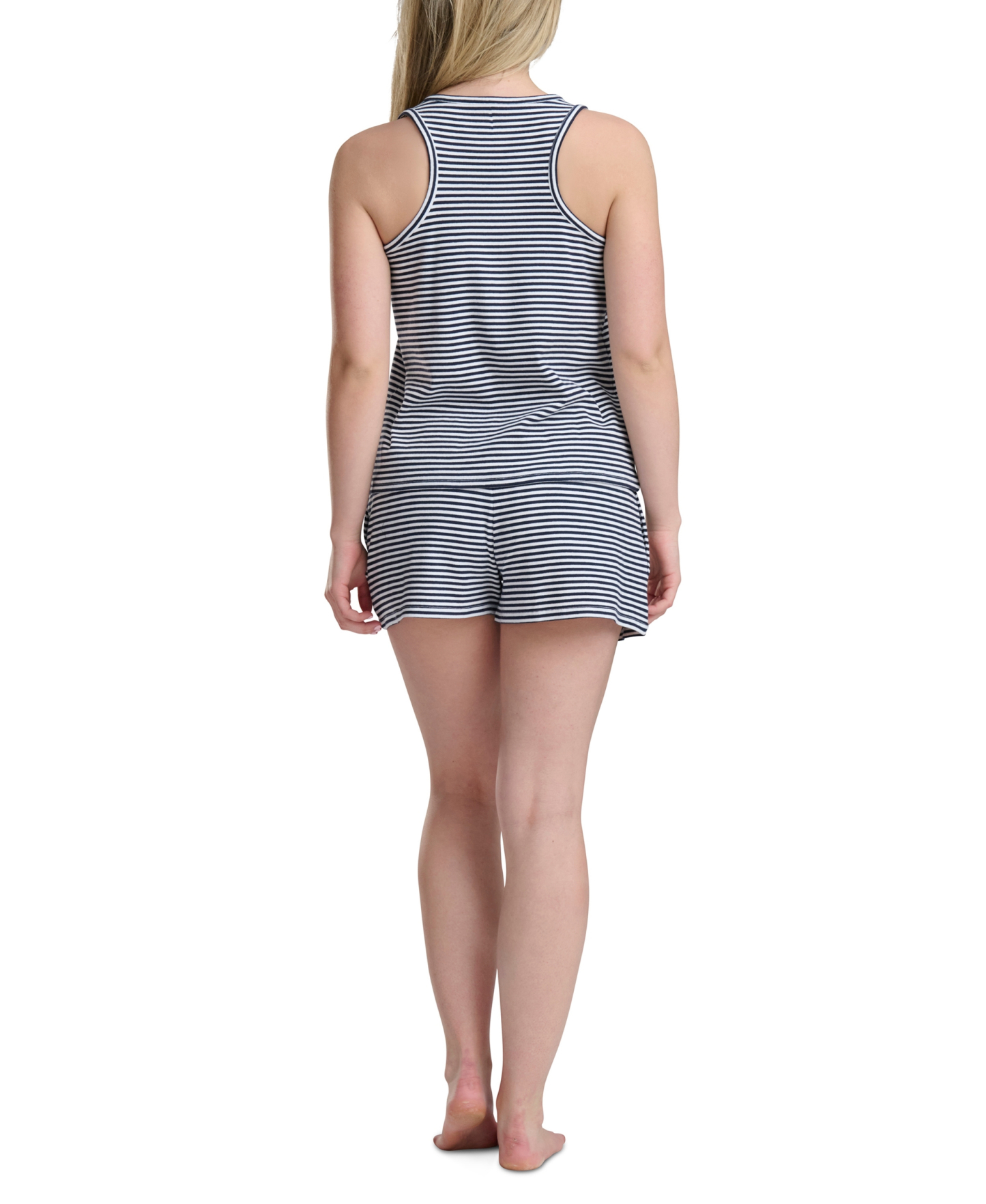 Tommy Hilfiger Women's Crewneck Tank Top and Boxer Shorts, 2-Piece Set - Navy/White