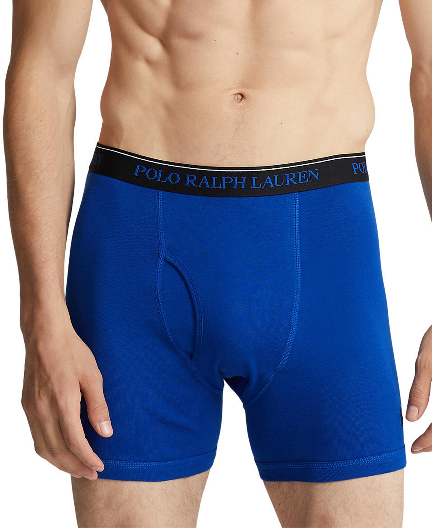 Polo Ralph Lauren Men's 5 +1 Free Bonus Pack. Classic-Fit Cotton Boxer Briefs - POLO BLACK/SAPPHIRE
