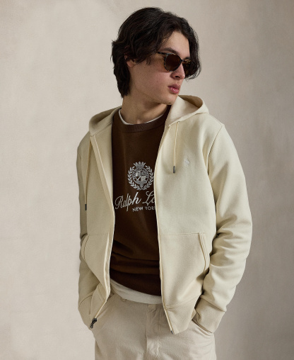 Polo Ralph Lauren Men's Double-Knit Full-Zip Hoodie - Guide Cream