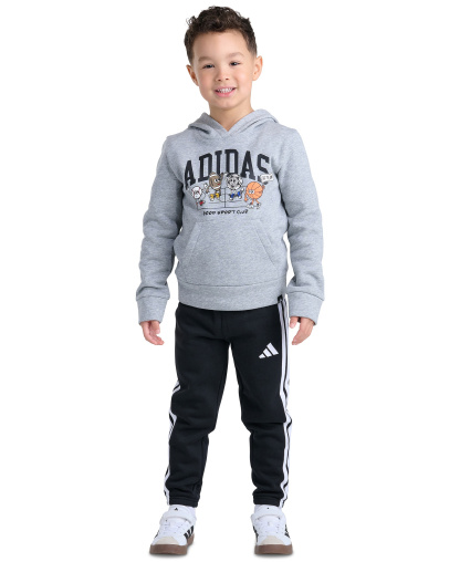adidas Boys' 2T-7 Long-Sleeve Hoodie and Pants, 2-Piece Set - Medium Gray Heather