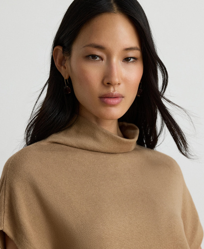 Lauren Ralph Lauren Women's Mock-Neck Cap-Sleeve Sweater - Lauren Camel