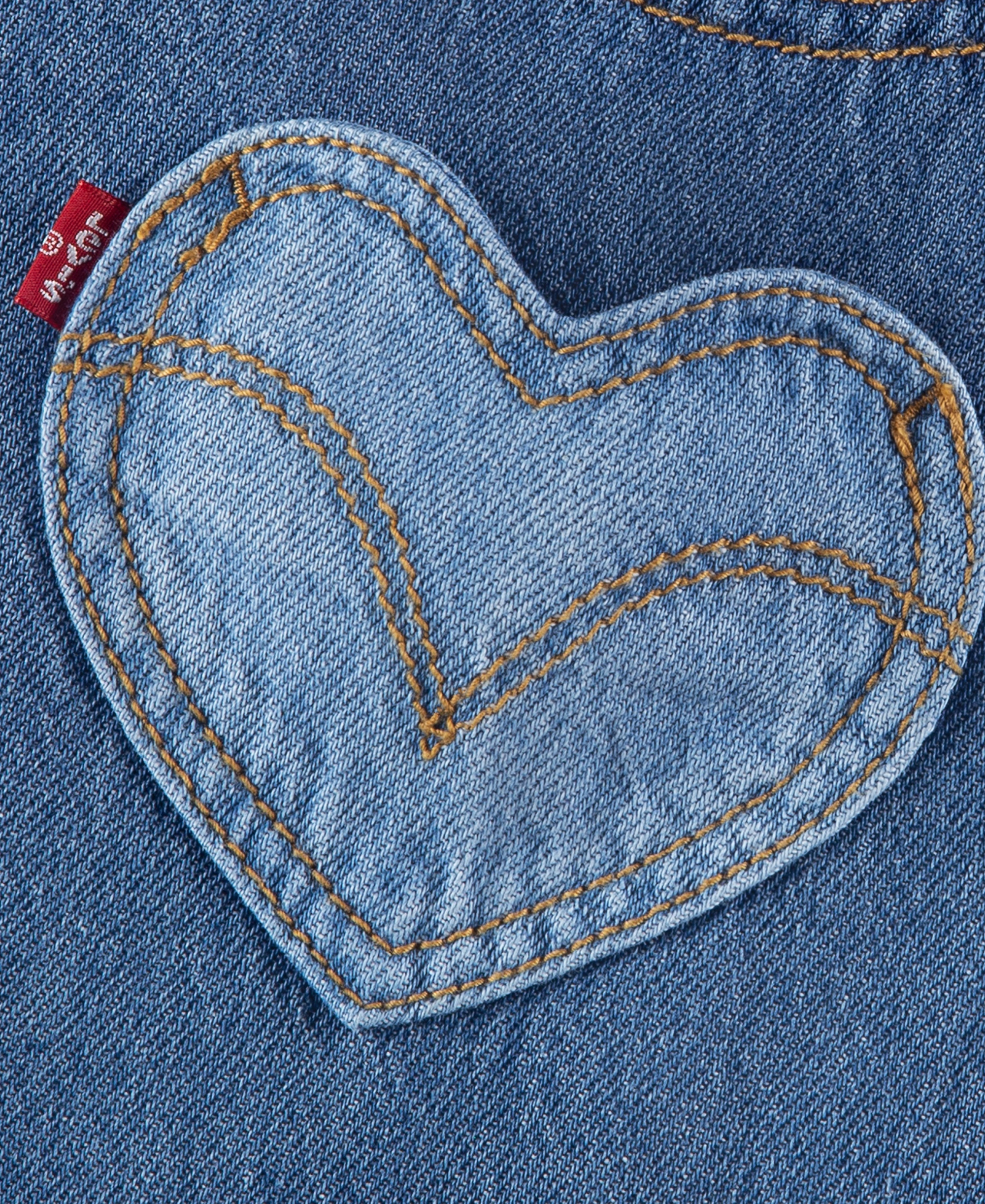 Levi's Toddler Girls' 2T-4T Hearts Detail Relaxed-Fit Overalls - Rodeo