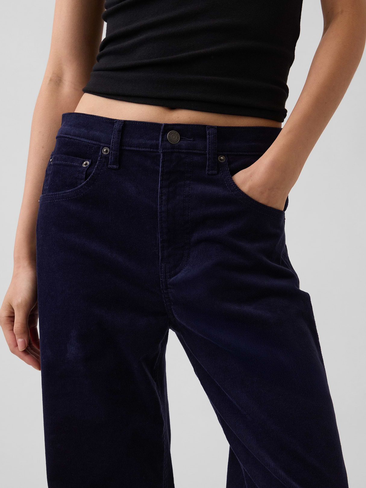 High Rise Stride Wide-Leg Jeans - Navy blue uniform