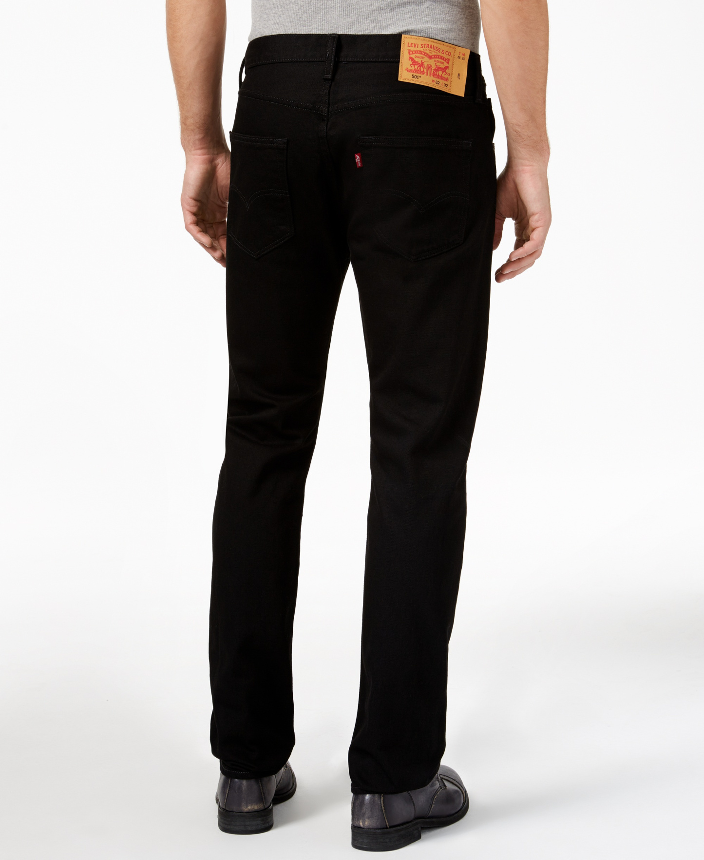 Levi's Men's 501 Straight-Fit Button Fly Stretch Jeans - Listless stretch