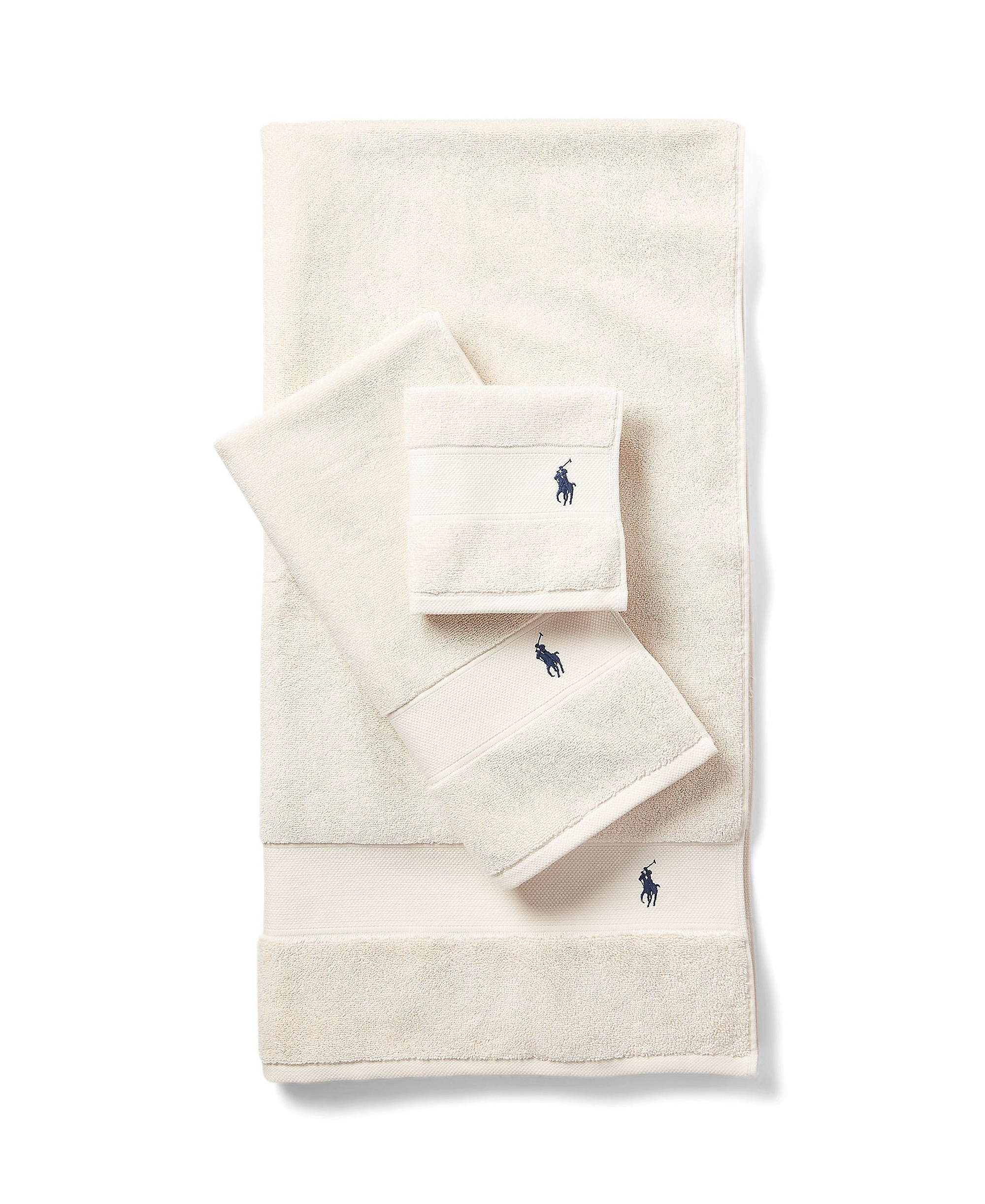Polo Ralph Lauren Polo Player Cotton Bath Towel, 58" x 30" - White Sands
