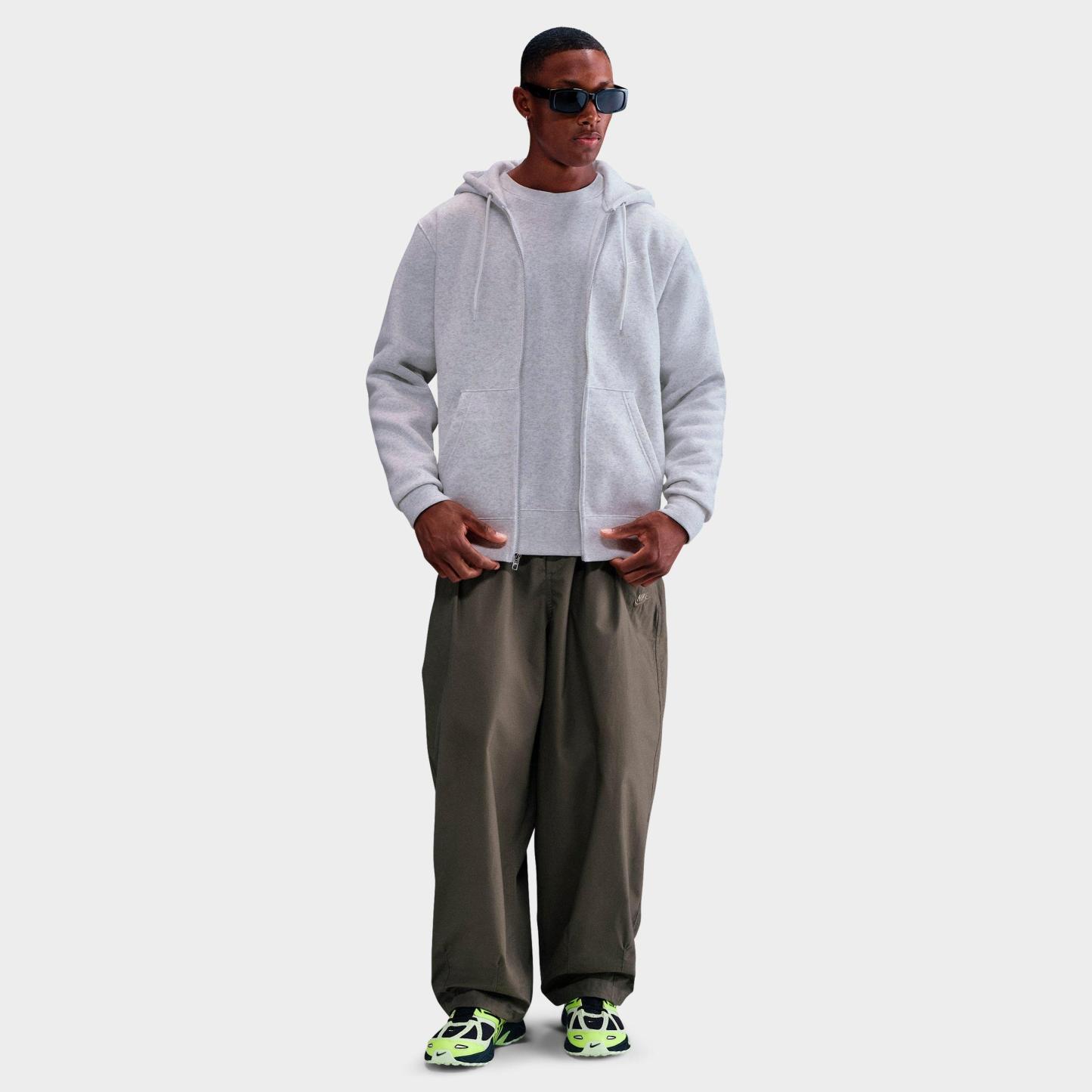 Men's Nithtke Club Fleece Embroidered Premium Full-Zip Hoodie - Part 1 - Birch Heather/White/White