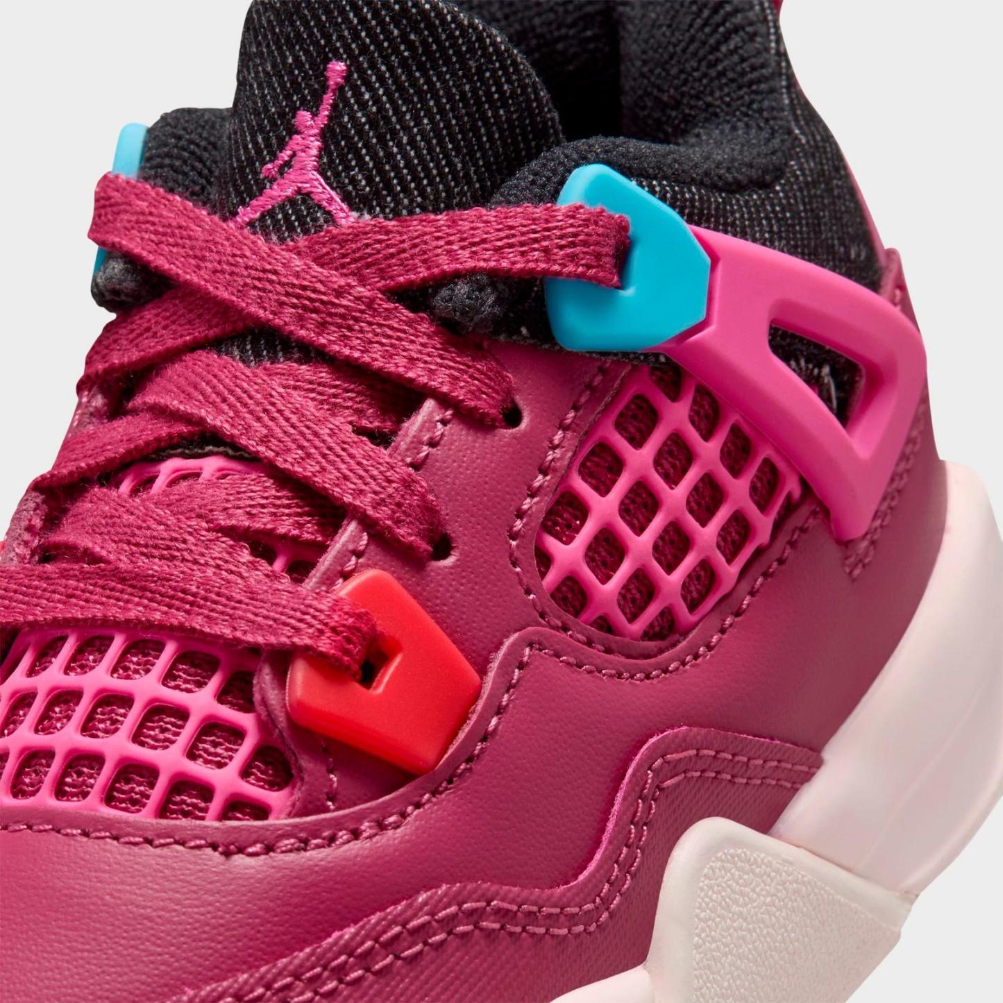 Kids' Toddler Air Jordan Retro 4 Basketball Shoes - Sweet Beet/Desert Pink/Off Noir/Chalk - view 3