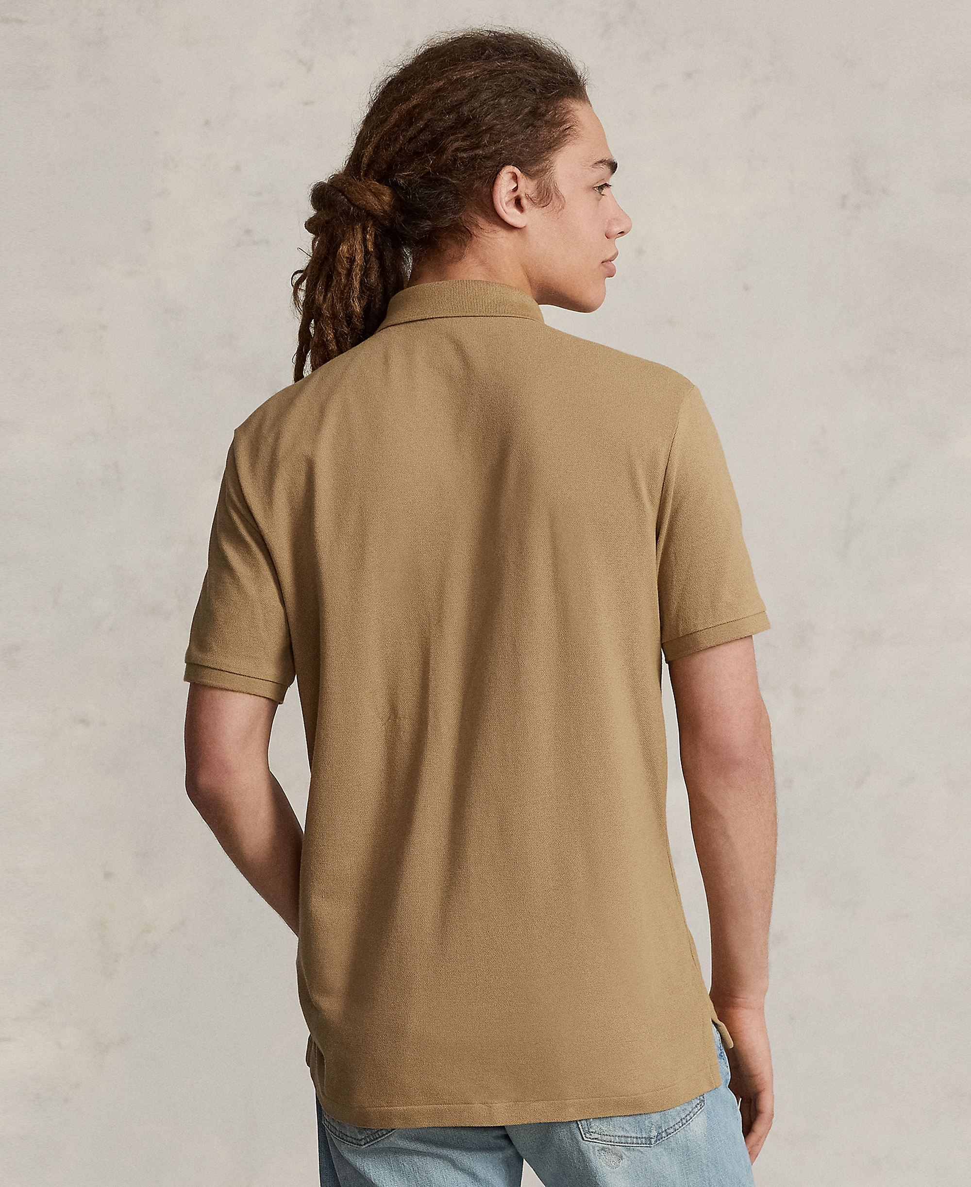 Polo Ralph Lauren Men's Cotton Custom Slim Fit Mesh Polo Shirt - Cafe Tan